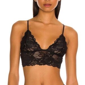 Intimately Free People everyday lace long line bra, XS. black sheer bralette